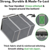 Set of 2 XL Insulated Grocery Bags with Zipper Closure Heavy Duty Foldable Insulated Shopping Bags for Groceries & Reusable Zipper Insulated Bag for Cold/Hot Shopping & Frozen Food Transport Delivery