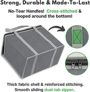 Set of 2 XL Insulated Grocery Bags with Zipper Closure Heavy Duty Foldable Insulated Shopping Bags for Groceries & Reusable Zipper Insulated Bag for Cold/Hot Shopping & Frozen Food Transport Delivery