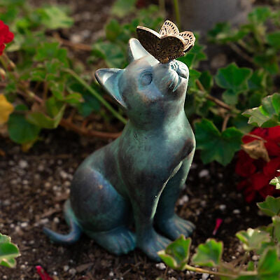 Cat & Butterfly Garden Statue