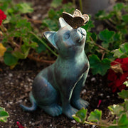 Cat & Butterfly Garden Statue