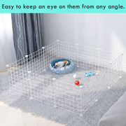 10-Panel Foldable Metal Dog Playpen – White