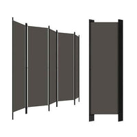 5-Panel Fabric Privacy Screen with Powder-Coated Iron Frame