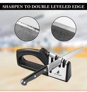 4-Stage Knife & Scissor Sharpener with Protective Glove