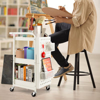 3-Tier Pegboard Rolling Storage Cart