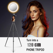 Selfie Ring Light - 14 Colors RGB Ring Light with 2 Adjustable Tripod Stand/Phone Holder/Camera Remote Shutter Best 10 Brightness Levels Dimmable LED Ring Light for Makeup,YouTube, Photography