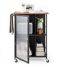 Rolling Kitchen & Coffee Cart with Cabinet