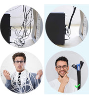 Cable Management Sleeve 3M, AGPTEK Cord Management System for Desk PC TV Computer Projector Wires Protection and Organization, Home, Theatre and Office, Prevent Cat from Chewing Cords, Black