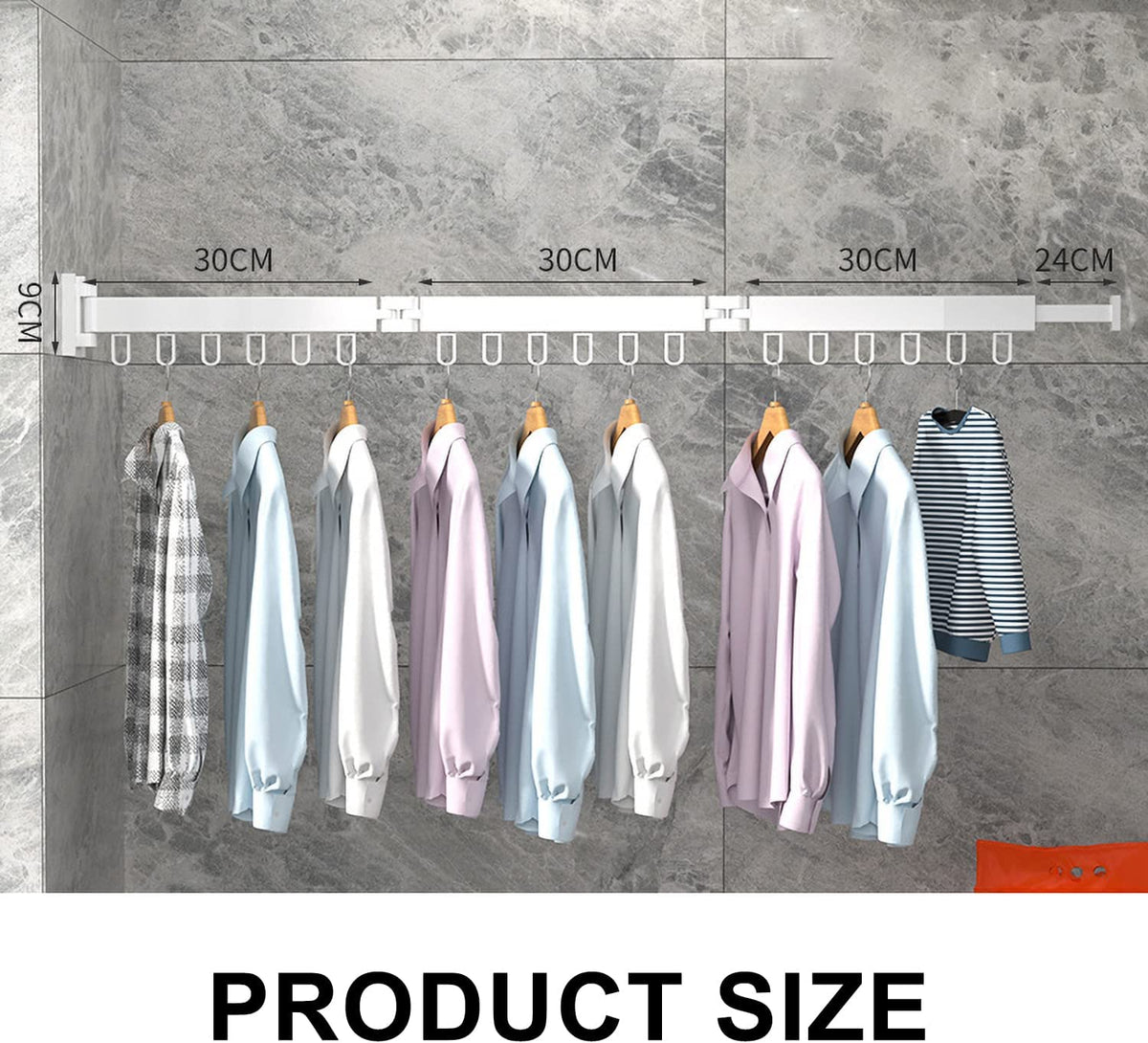 120 cm Tri-Fold Wall-Mounted Clothes-Drying Rack