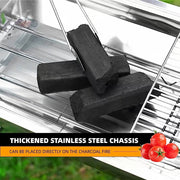 45 x 24 cm Foldable Stainless Steel Charcoal Grill