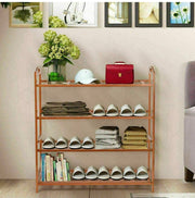 4-Tier Bamboo Slatted Shoe Rack