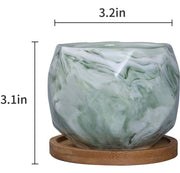 Set of 3 Marble Ceramic Planter Pot
