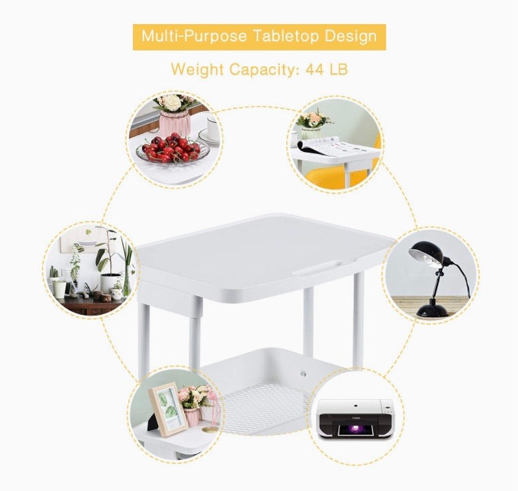 3-Tier Rolling Serving Cart with Tabletop