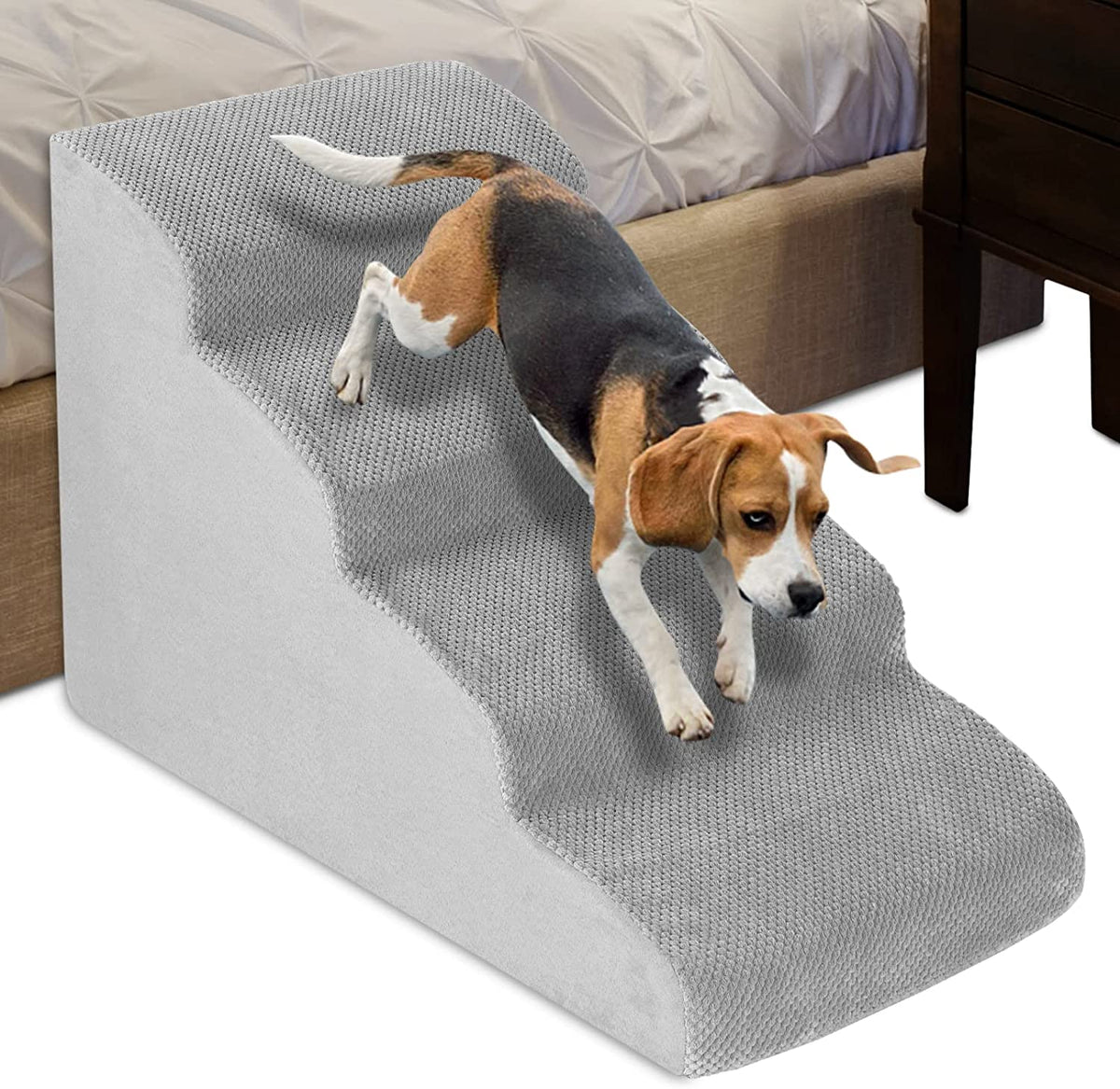 4-Tier Foam Pet Stairs for High Beds & Couches – 52 cm