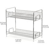 2-Tier Standing Rack EZOWare Kitchen Bathroom Countertop 2-Tier Storage Organizer Spice Jars Bottle Shelf Holder Rack - Chrome