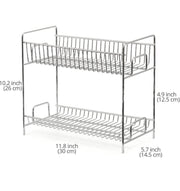 2-Tier Standing Rack EZOWare Kitchen Bathroom Countertop 2-Tier Storage Organizer Spice Jars Bottle Shelf Holder Rack - Chrome