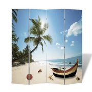 160 × 170 cm Double-Sided Beach-Print Folding Room Divider