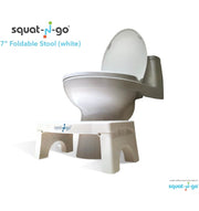 7" Folding Squatting Stool | The Only Foldable Toilet Stool | Convenient and Compact - Great for Travel | Fits All Toilets, Folds for Easy Storage, Use in Any Bathroom | White Color |