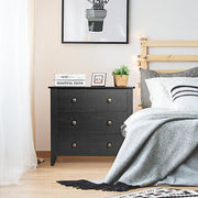 Black 3-Drawer Side Table & Nightstand