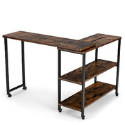 360° Rotating Mobile Sofa Side Table with Storage Shelf