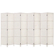 8-Panel White Pine & Woven-Paper Folding Room Divider
