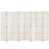 8-Panel White Pine & Woven-Paper Folding Room Divider