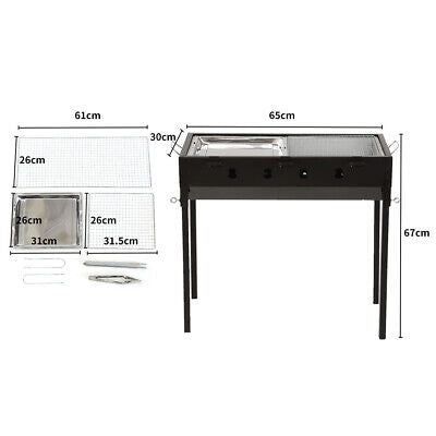 Foldable Portable Charcoal BBQ Grill with Fuel Tray