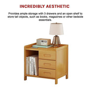 Bamboo Bedside Table – Natural Wood