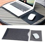Leather and Felt Hybrid Laptop Sleeve