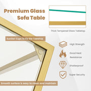 3-Tier Tempered-Glass Console Table