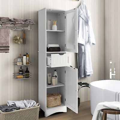 Bathroom Cabinets 5-Tier Tall Slim Storage Cabinet Cupboard Drawer 170CM