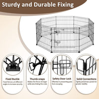 8-Panel 76 cm Metal Pet Playpen with Weather Cover