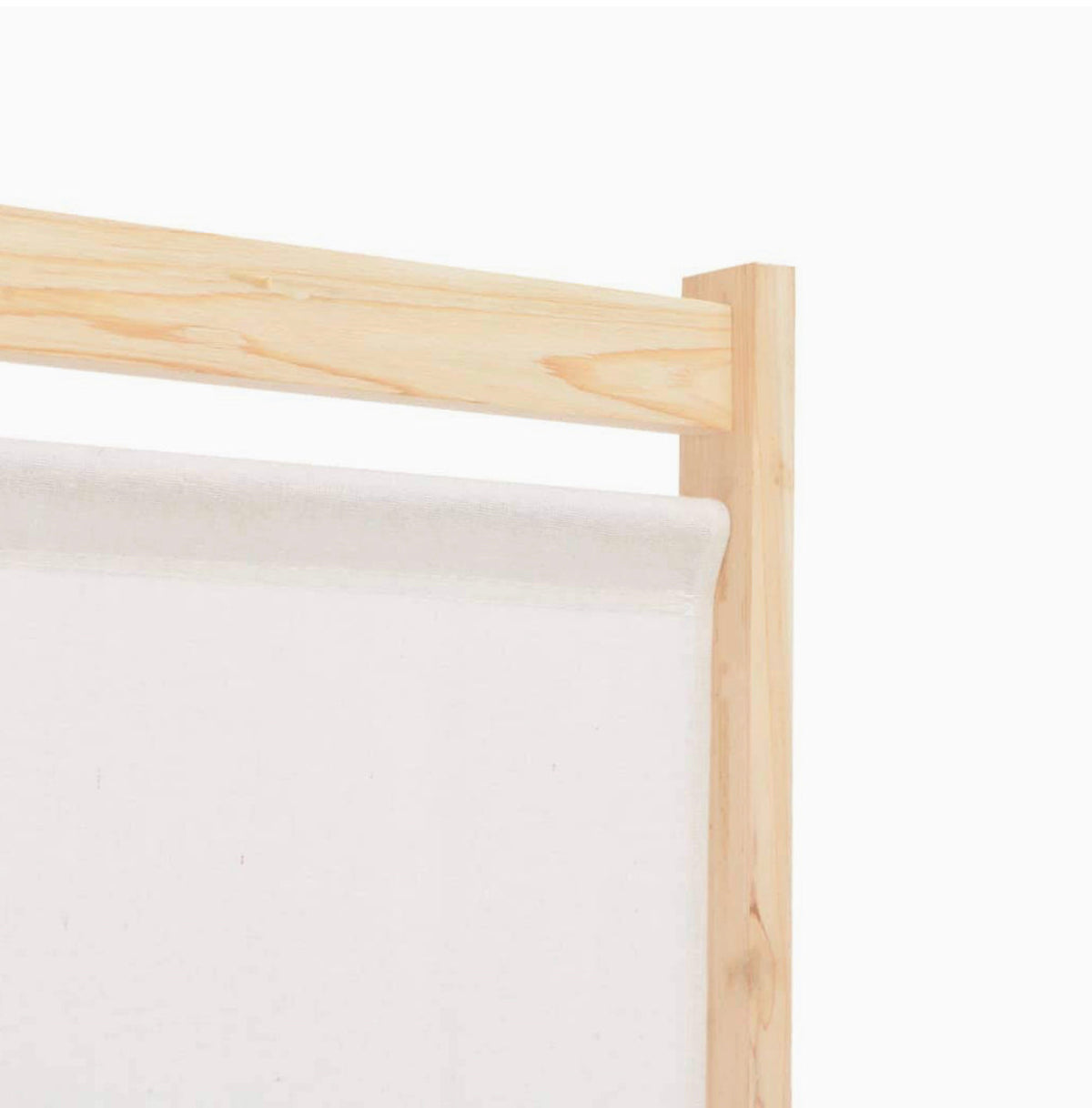 160 × 170 cm 4-Panel Cream Room Divider with 6 Storage Pockets