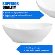 High-Gloss Oval Ceramic Countertop Basin – 41 cm