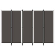5-Panel Fabric Privacy Screen with Powder-Coated Iron Frame