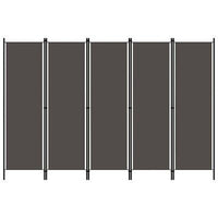 5-Panel Fabric Privacy Screen with Powder-Coated Iron Frame