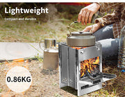 Compact Foldable Stainless Steel Wood & Charcoal Grill