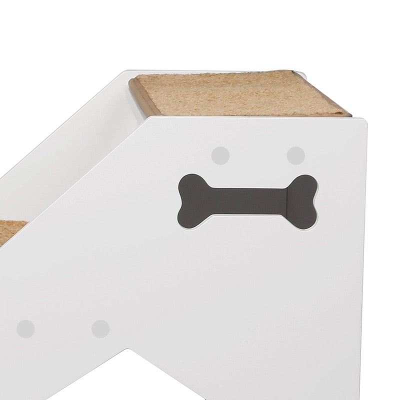 Wooden Pet Steps with Built-In Resting Cubby – 50 kg, White or Black