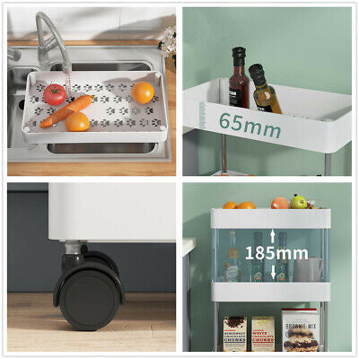 13 cm Slim 4-Tier Rolling Storage Trolley