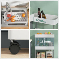 13 cm Slim 4-Tier Rolling Storage Trolley