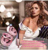 Magnetic Eyeliners and Eyelashes kit, 2 Pairs Natural and Reusable Eyelashes with a Tweezer and Fashion Mirror Kit, Your Fast Eye-Makeup Helper