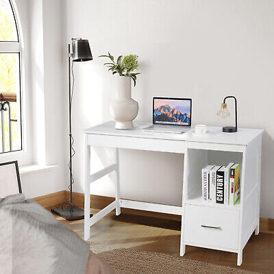 Computer Desk with Drawers & Storage Shelf