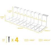 2-Pack White Under-Desk Metal Cable Trays – 16 Inch