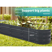 Oval Coated-Steel Raised Garden Bed – 240 × 80 × 42 cm