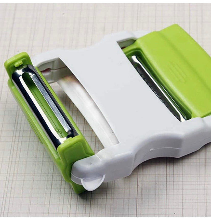 3-in-1 Dual-Blade Vegetable Peeler – Green