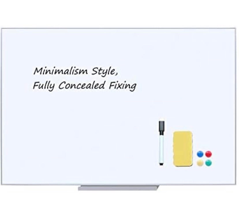 Ultra-Slim White Board, 900 x 600 mm Magnetic Hanging Whiteboard for Wall for Kids