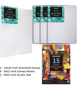 MEEDEN 72-Piece Acrylic Painting Set with Beech Wood Table Easel, 48×22ML Acrylic Paint Set and All The Additional Supplies, Perfect for Beginning Artists, Students and Kids