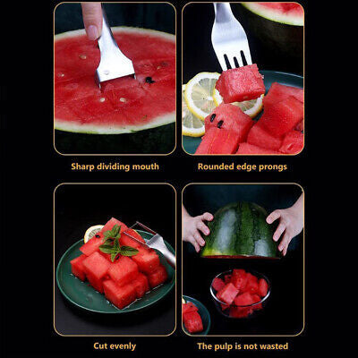 2-in-1 Stainless-Steel Watermelon Slicer & Fruit Fork