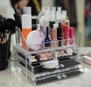 2-Piece Clear Acrylic Makeup & Jewellery Organiser