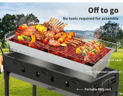 Foldable Portable Charcoal BBQ Grill with Fuel Tray