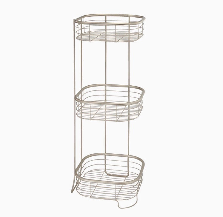 3-Tier Freestanding Steel Bathroom Organiser – Satin Finish